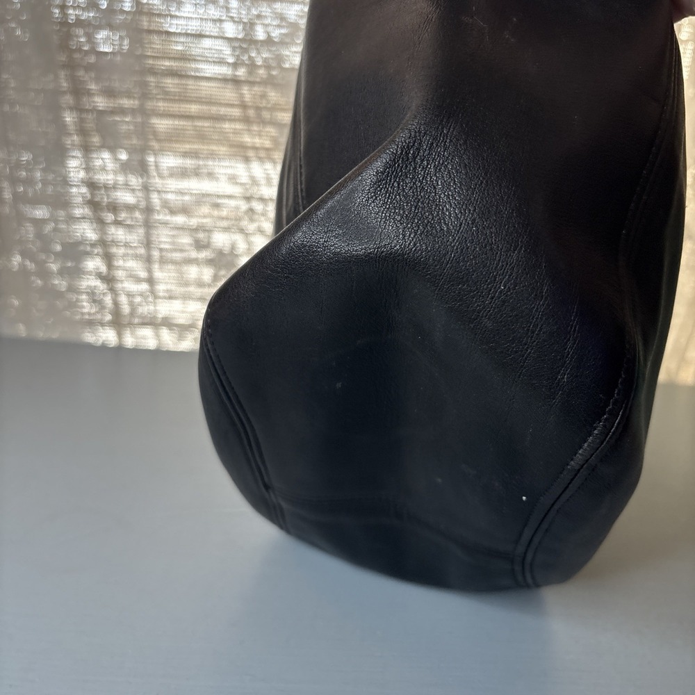 Vintage COACH Black Leather, Monterey Hobo Shoulder Bucket Bag, 90s USA - Picture 12 of 16